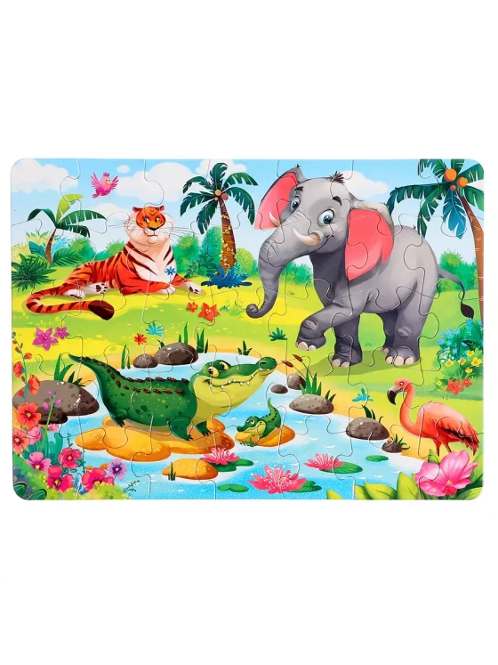 Пазлы 2 в 1 для детей 2 3 4 лет Забавные животные