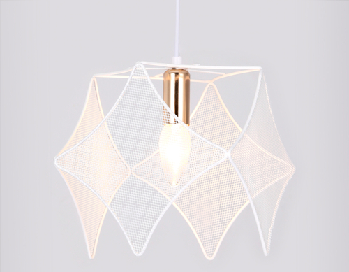 Подвесной светильник в стиле лофт TR8420 WH/GD белый/золото E14 max 40W D285*1000