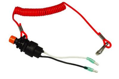 Кнопка с чекой для ПЛМ, провод 8 см, замыкание цепи при выдернутой чеке