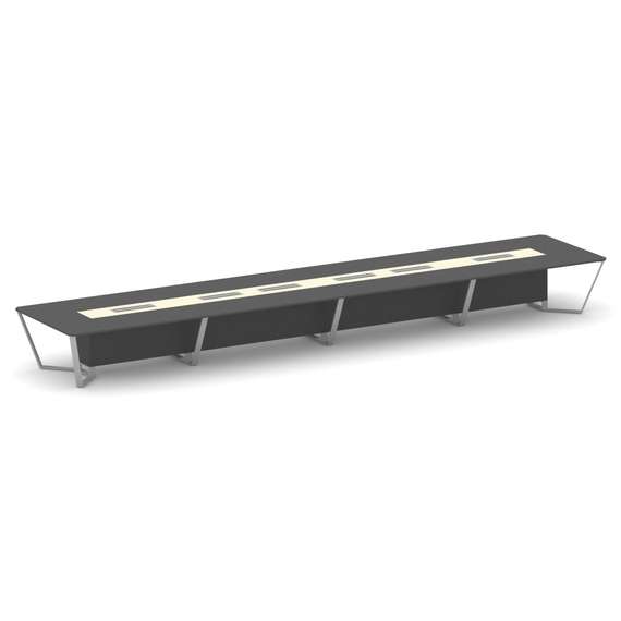 Steel Meet Стол переговорный прямоугольный KM-PR.B.SP-24 Антрацит/Ваниль Глянец/Металл Серый 8000*16