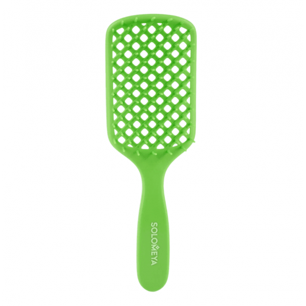 Расческа вентилируемая с ароматом зеленого яблока SOLOMEYA Aroma-Vented Hair Brush Green Apple