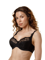 Бюстгальтер со сшивной чашкой из эластичного кружева (Размер: 90G) (Цвет: черный)
