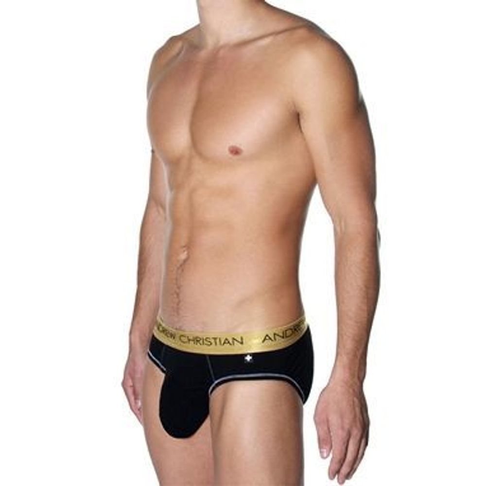 Мужские трусы брифы черные Andrew Christian Infinity Brief Black  AC27