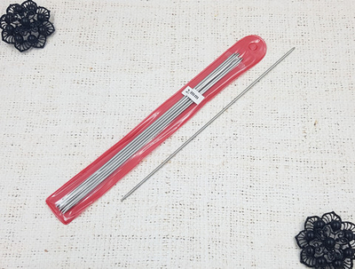 Спицы вязальные 5-ти предметные металл пустотелый, d 2 мм
