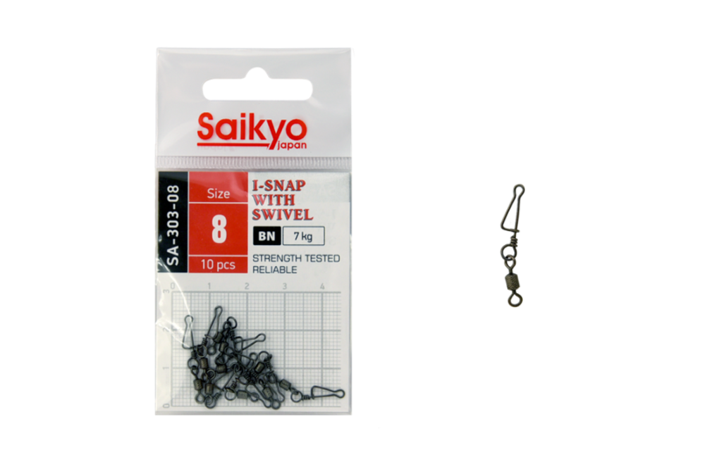 Вертлюг с застежкой Saikyo SA-303-08 - 10 шт