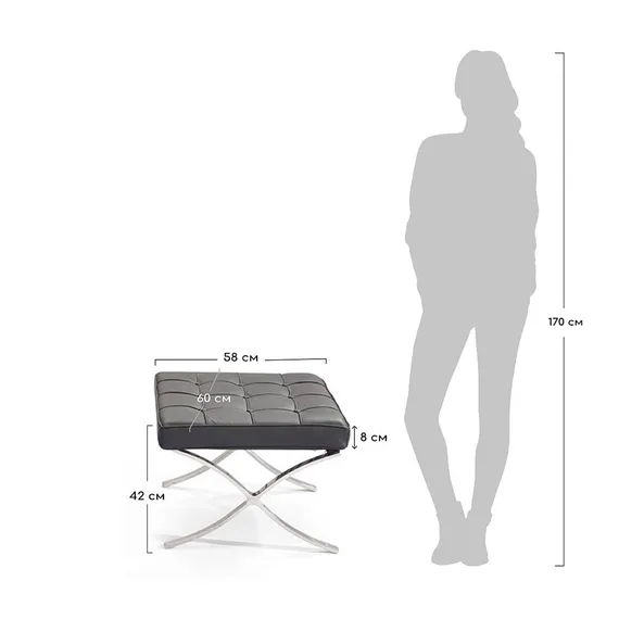 Оттоманка Barcelona коричневая