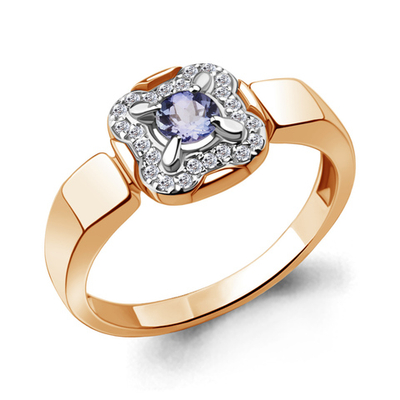 964092к Кольцо из Золота с бриллиантами, танзанитом из коллекции "Breeze"
