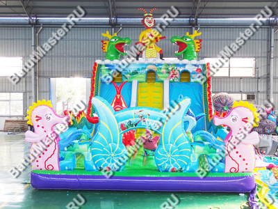 Коммерческий надувной батут "Затерянный остров" 14*7*7 м