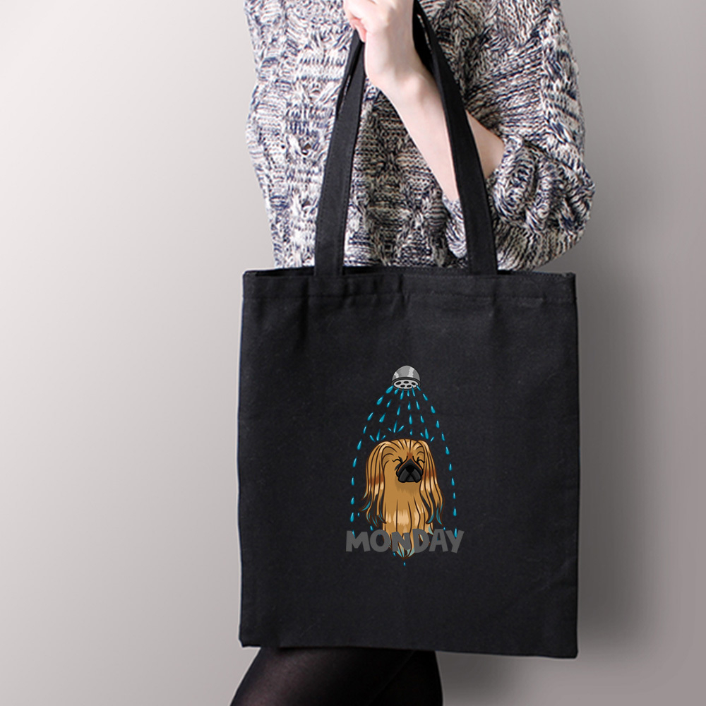 Тканевая сумка "Пекинес в понедельник"