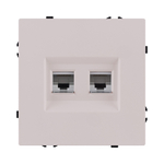 Розетка двойная Ethernet RJ45 Cat.6, кашемир матовый Kollinger Eclipse EC-018CM