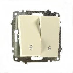 Переключатель В Рамку Двухклавишный Кремовый IP20 10А 250В ZENA VEGA EL-BI арт. 609-010300-211