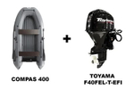 Лодка ПВХ COMPAS 400 + 4х-тактный лодочный мотор TOYAMA F40FEL-T-EFI