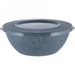 Миска пластиковая 3л с крышкой «Stone» темный камень