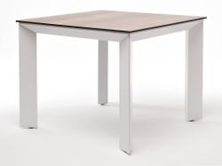 "Венето" обеденный стол из HPL 90х90см, цвет "дуб", каркас белый