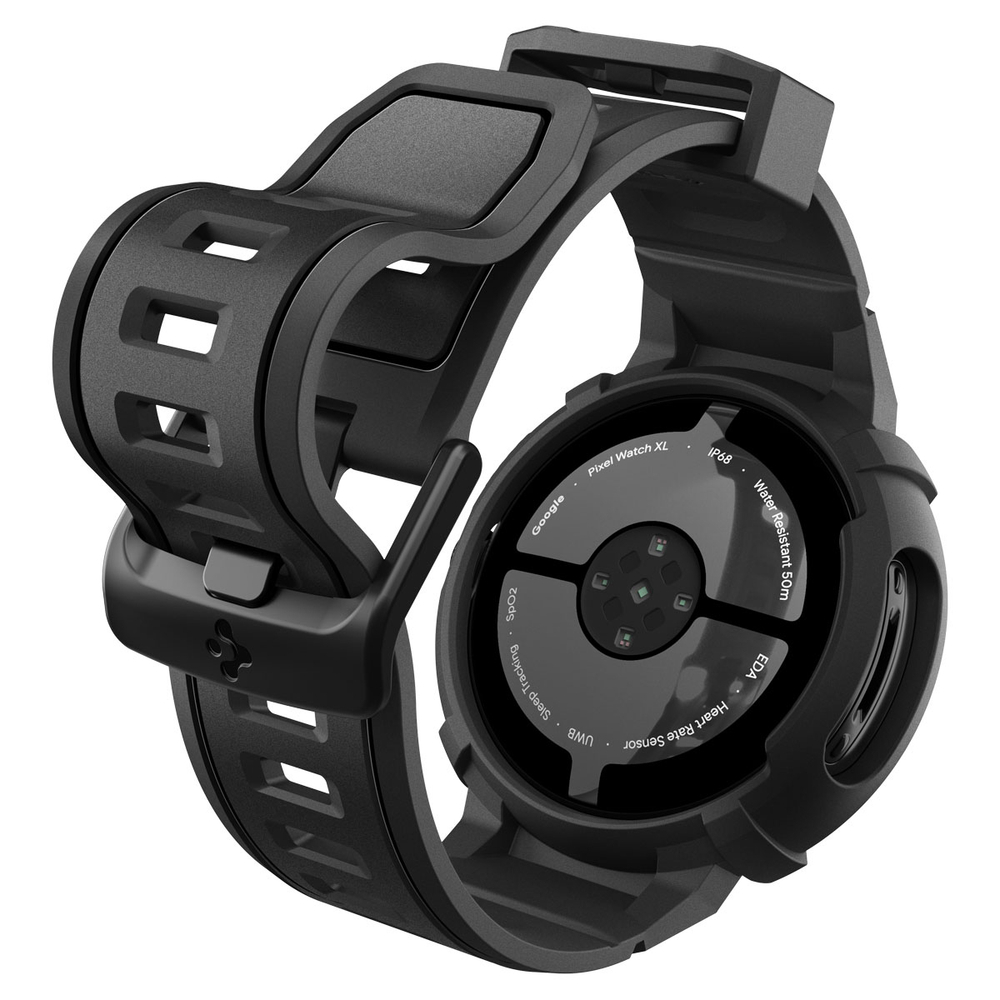 Чехол с ремешком Spigen Rugged Armor для Pixel Watch 4 (41 mm) черный