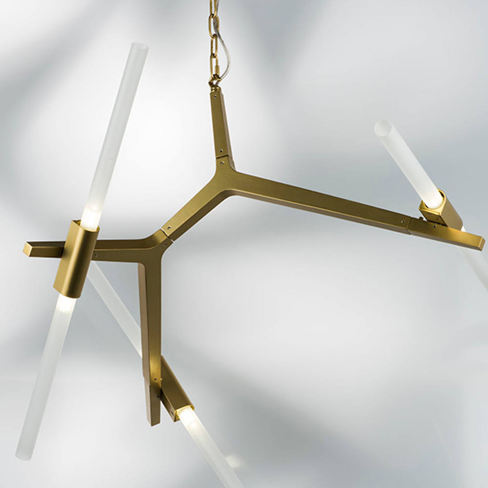 742063 Люстра STRUTTURA 6х6W (led) G9 ЗОЛОТО МАТОВЫЙ