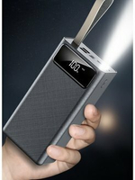 Power Bank внешний аккумулятор 40000 mAh с быстрой зарядкой и фонариком, черный