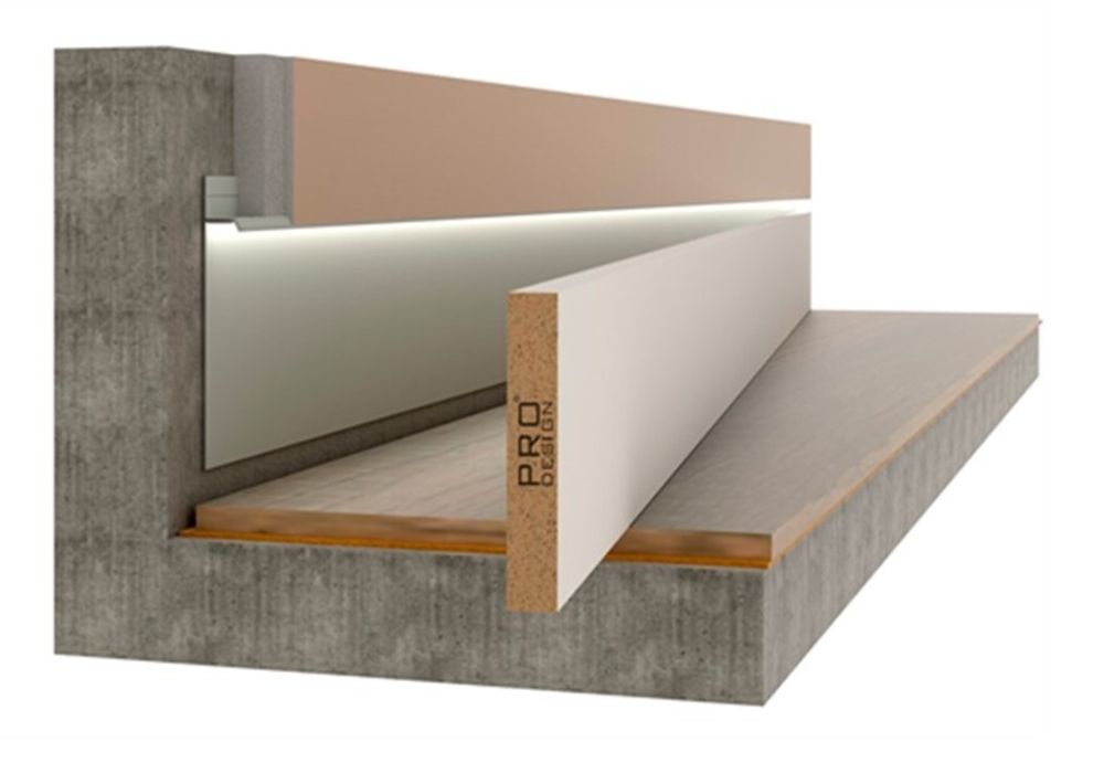 Вставка в плинтус Pro Design грунт под покраску, 2700x200 мм