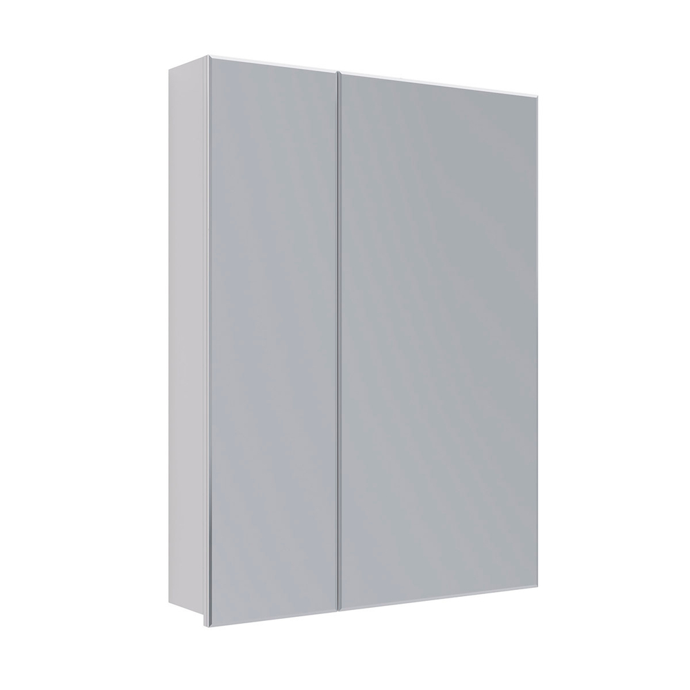 Шкаф зеркальный Lemark UNIVERSAL 60х80 см 2-х дверный, цвет корпуса: белый глянец