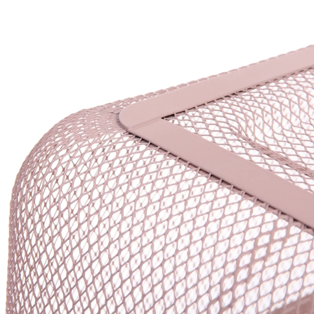 Корзина для хранения металлическая с деревянными ручками «ФАРГО», цвет пудровый, 19*24,5*40см (лейбл Селфи)