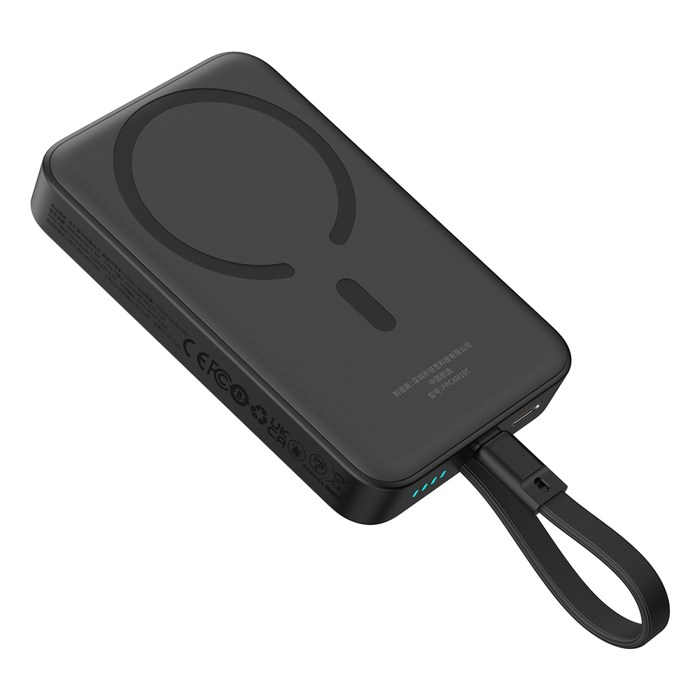 Внешний аккумулятор + Беспроводная зарядка Baseus Magnetic Mini Type-C Edition 2C+Qi 10000mAh 30W (MagSafe) - Cluster Black