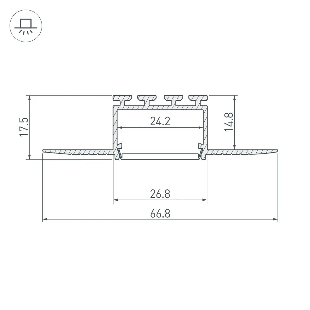 Профиль PLS-F-HIDE-3000 (Arlight, Алюминий) 044849