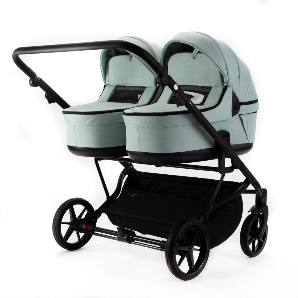 Детская универсальная коляска Adamex LEO DUO (2в1) DUO-TK27 - Серо-зеленый