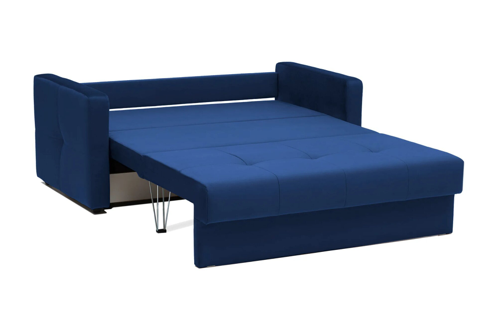 Диван Отто, шагающая еврокнижка, велюр, синий
