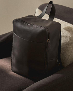 ZARA HOME КОЖАНЫЙ РЮКЗАК, ШОКОЛАДНЫЙ