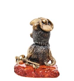 Народные промыслы AM-2012 Фигурка «Кот мушкетер» (латунь, янтарь)