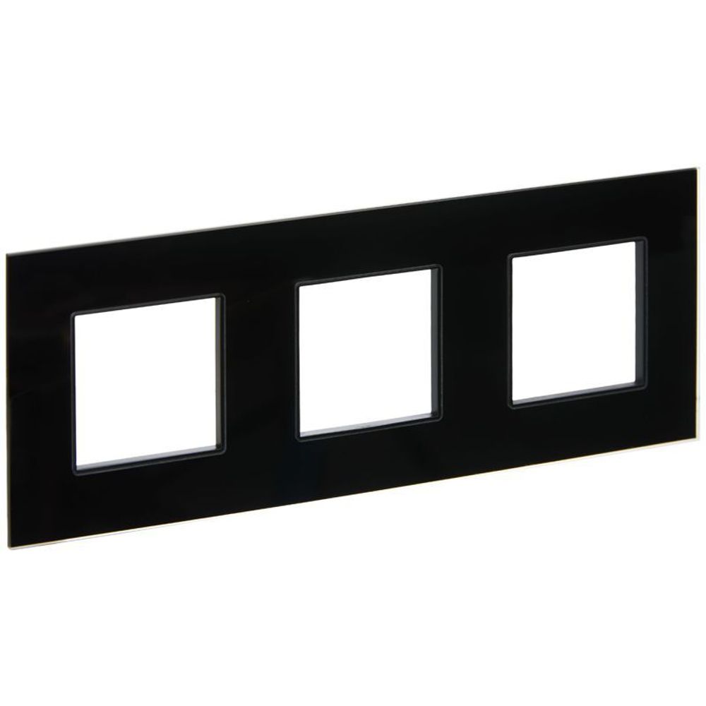 Рамка 3-м SKANDY SK-F23Bl стекло черн. IEK SK-M32-G-K02