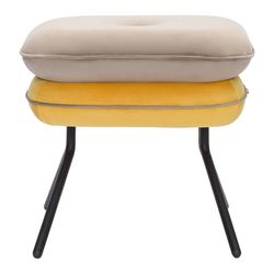 Пуф Pea, велюр, бежевый/желтый
