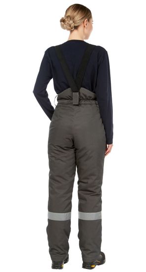 Костюм зимний женский "Тимбер" брюки (т.серый/красный)