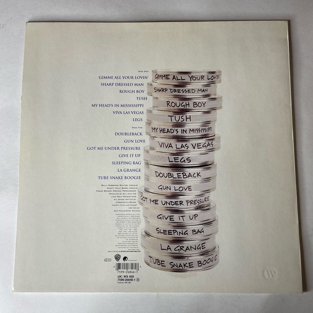 Винтажная виниловая пластинка LP ZZ Top Greatest Hits (Германия 1992)