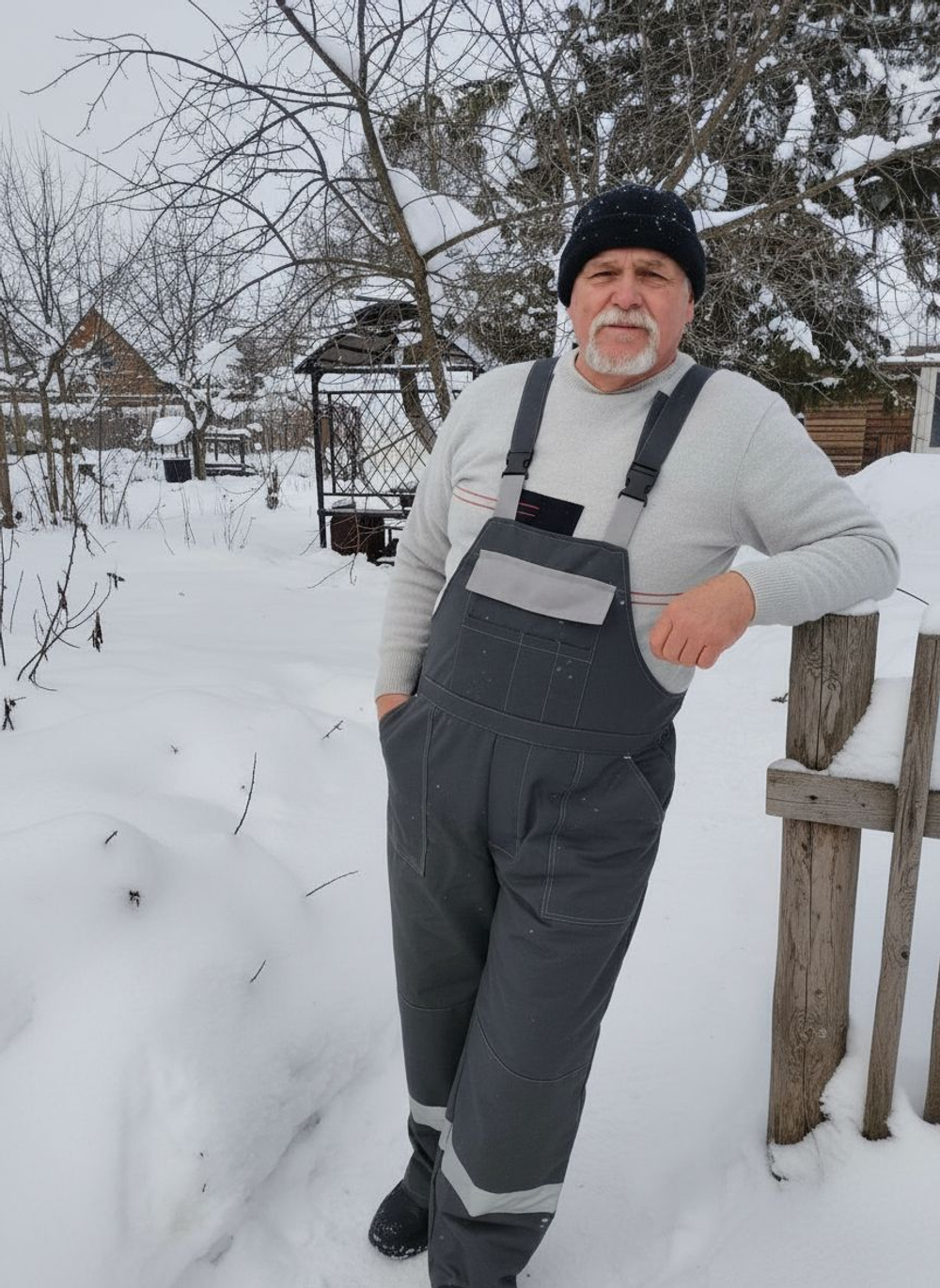 Полу комбинезон рабочий Легион серый на лямках