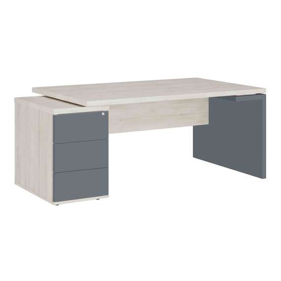 Стол рабочий на опорной тумбе левый Zion