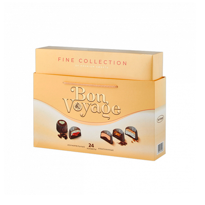 Набор шоколадных конфет "Bon Voyage Premium №2" Бежевый ассорти 370гр, "Юниаква", Беларусь