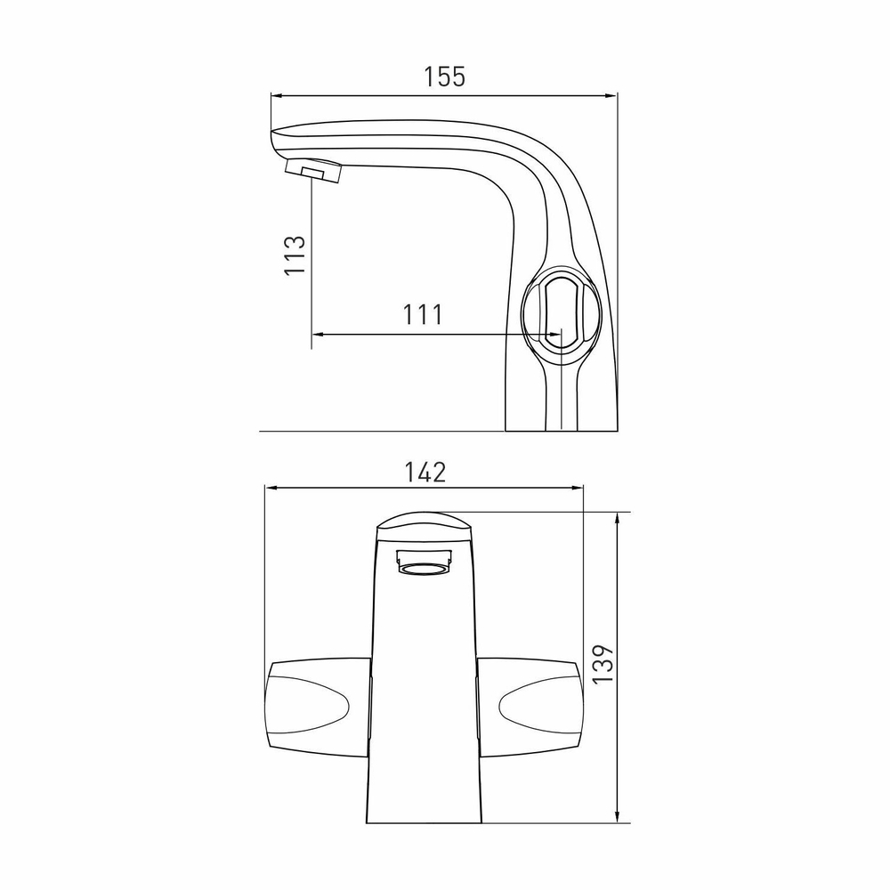 Смеситель для раковины 1/2 кер. MIXLINE ML39-04 "Organic"