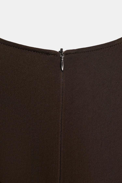 ZARA БЛУЗА СВОБОДНОГО КРОЯ — ZW COLLECTION, ТЕМНО-КОРИЧНЕВЫЙ