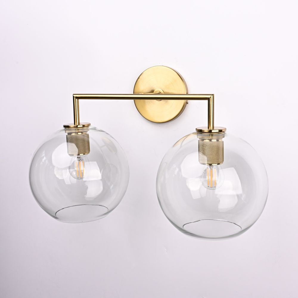 Бра Rh Utilitaire Globe Shade Double Sconce Brass By Imperiumloft
