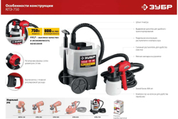 Электрический краскопульт ЗУБР 750 Вт КПЭ-750