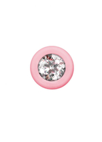 Розовая анальная цепочка с кристаллом Chummy - 16 см.