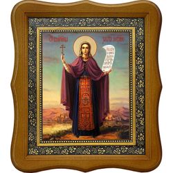 Злата (Хриса) Могленская великомученица. Ростовая икона на холсте.