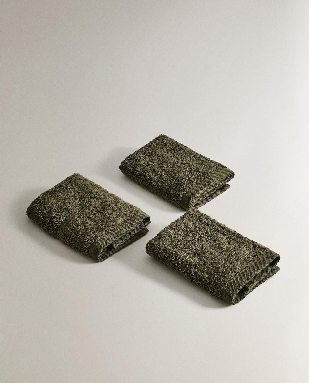 Zara Home - Набор полотенец для рака из хлопка высокого качества (набор из 3 шт.), серый, 30х30 см