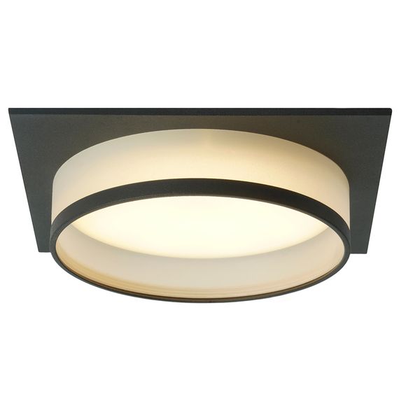 Светильник встраиваемый Feron DL701 потолочный GX70 черный квадрат 51096