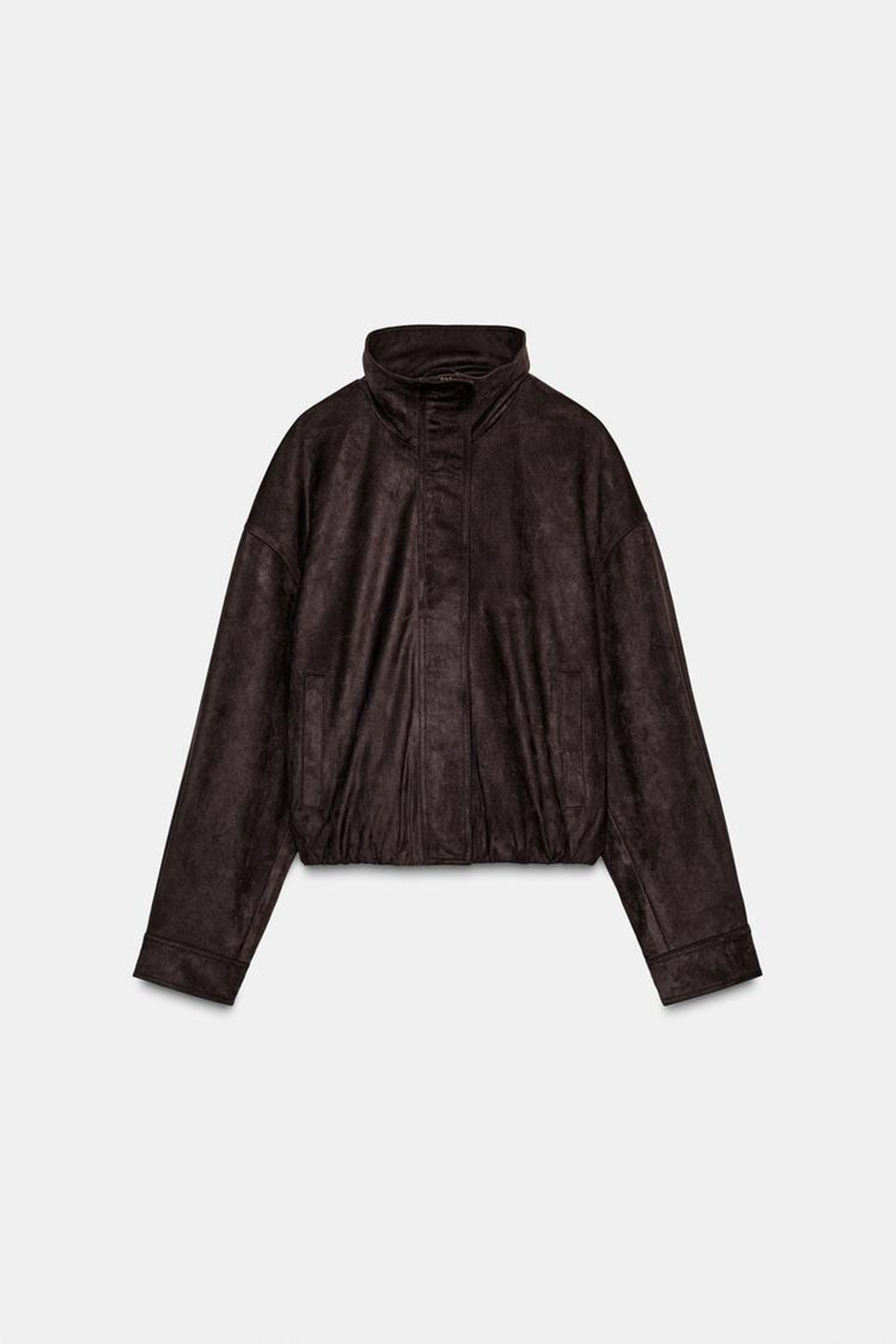 ZARA БОМБЕР ИЗ ИСКУССТВЕННОЙ ЗАМШИ, КОРИЧНЕВЫЙ