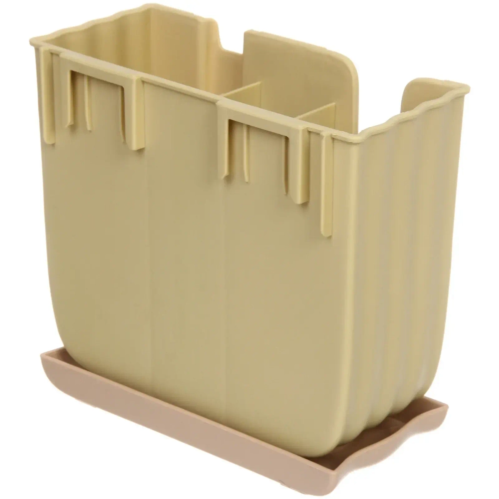 Подставка для столовых приборов «SEGRETO» 16*7,5*15см 3секции оливковая