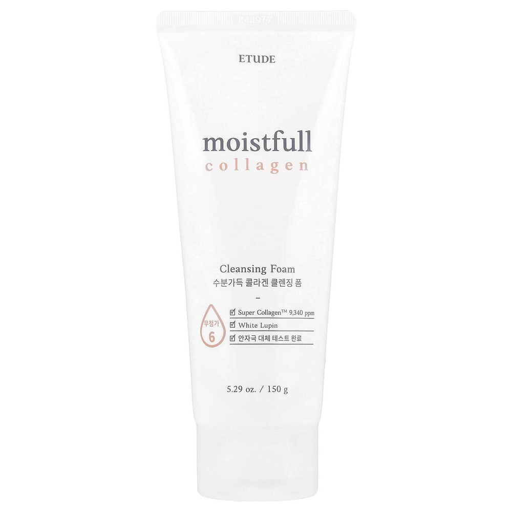 ETUDE, Moistfull Collagen, очищающая пенка, 150 г (5,29 унции)