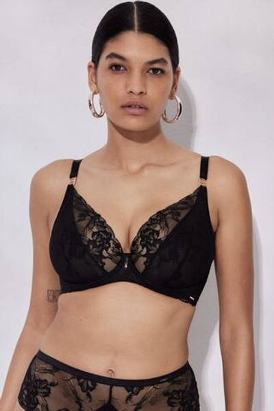 Черный бюстгальтер Sublime с мягкими гипюровыми чашками (Размер: 80C) (Цвет: черный)