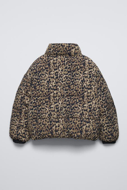 ZARA ДВУСТОРОННЯЯ КУРТКА С АНИМАЛИСТИЧЕСКИМ ПРИНТОМ, ЛЕОПАРДОВЫЙ